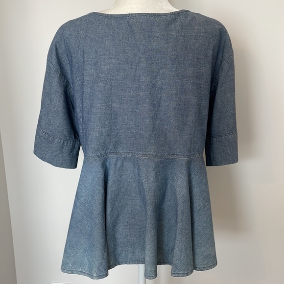 AG Adriano Goldschmied Chambray Peplum Denim Top - Picture 5 of 5